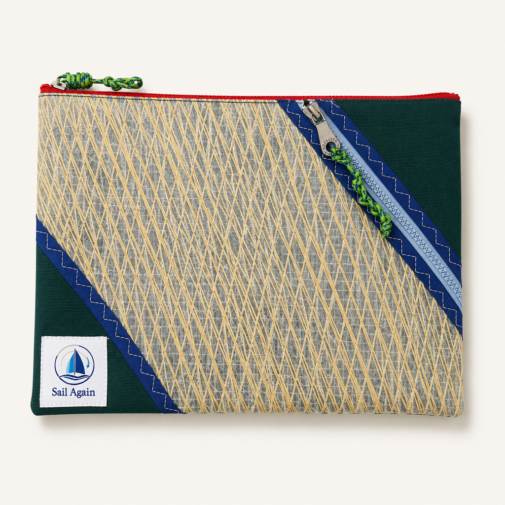 Wave Clutch — Yeşil & Lacivert