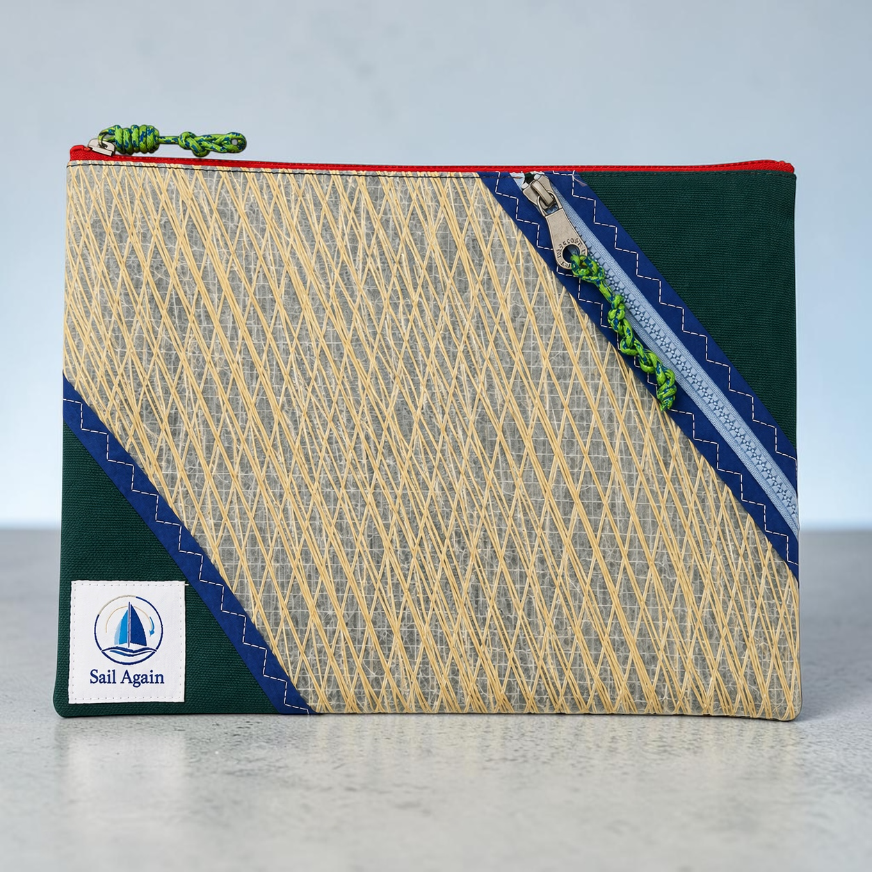 Wave Clutch — Yeşil & Lacivert